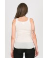 canotta bianco panna in lana seta a costine