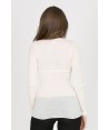 maglia bianco panna in lana seta a costine