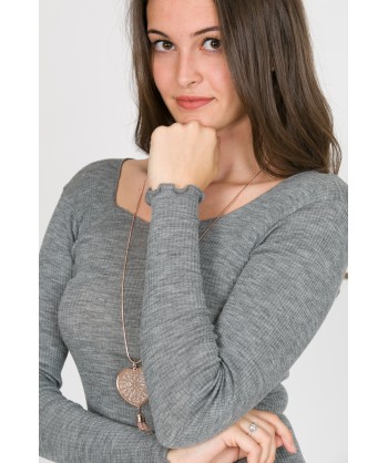maglia maniche lunghe grigia in lana seta