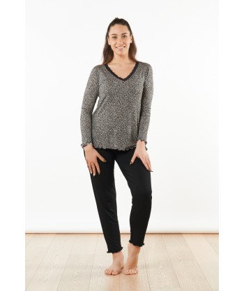 Pigiama maculato scollo a V