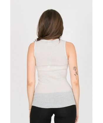 canotta in lana a costine e lurex