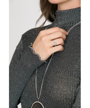 lupetto in lana con effetto brillantini