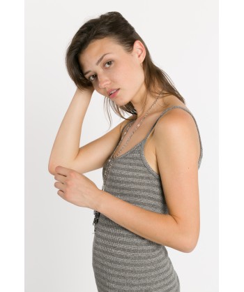 canotta spalline sottili in cotone e lurex