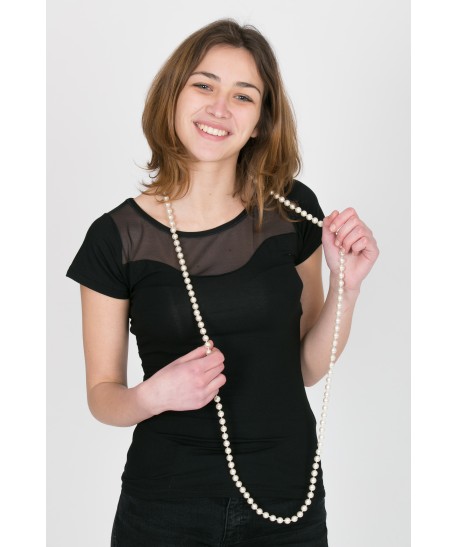 maglia nera in modal e tulle