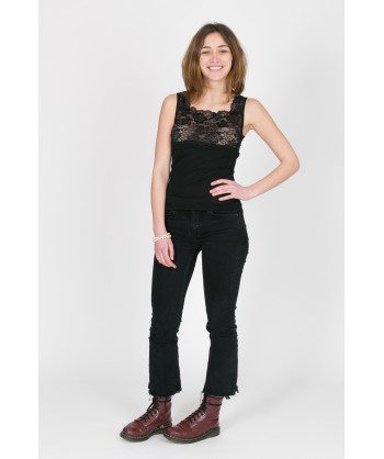 canotta nera in modal e pizzo