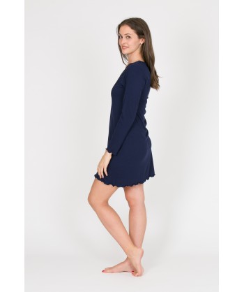 camicia da notte in viscosa blu
